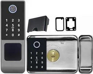 Outdoor Waterproof Smart Lock with Remote IC Card Digital Key-pad Electronic Biometria Security Lock for Gate Door Door Handle Electronic Lock Fingerprint Lock