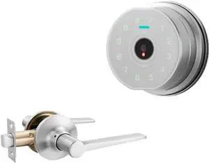 K10 Palm Vein Smart Lock - Keyless Entry Door Lock, Physical Key & Tuya App Control | USB-C Emergency Charging | Ideal for Rental Hosts & Families with Handleset Combo (Brushed Nickel)