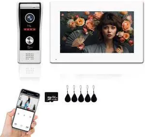 WiFi Video Intercom System Doorbell with Camera,1080P Touch Screen Monitor,Ring Doorbell Camera,Support Night Vision Remote Unlock Dual-Way Intercom for Home Security System (1 BELL+ 1 MONITOR)