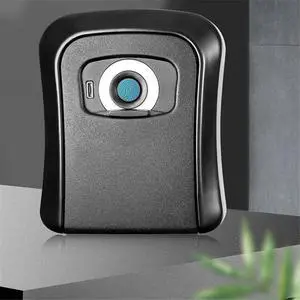 JSEIAJB Decoration Fingerprint Password Key Box Remote Cats Eye Key Box Homestay Door Wall-Mounted Storage Password Lock Anti-Theft