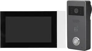 Walfront Video Doorbell Camera Video Intercom System Intercom Doorbell Smart 2.4G with 7 Inch LCD Monitor US Plug AC100240V