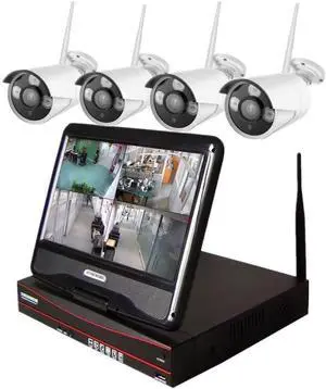 4K HD Outdoor Security Camera System, 8MP IP66 Weatherproof NVR Kit with Two-Way Audio, Motion Detection, Person/Vehicle Detection, Night Vision, Remote Monitoring for Home Security