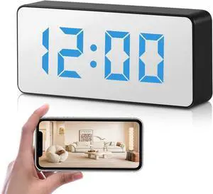 Digital Clock Hidden Camera, 1080P HD WiFi Security Camera with Night Vision, Motion Detection, Wide Angle, Loop Recording, Indoor Home Security Surveillance Security Nanny Camera