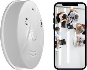 Security Camera Smoke Detector Camera 1080P Indoor Camera with Night Vision with Night Vision and Motion Detection for Home,Business