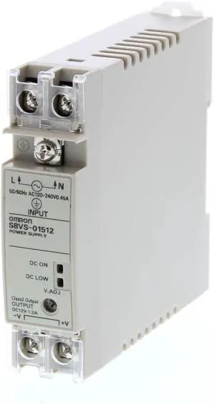 OMRON S8VS-01512 Switch Mode Power Supply (15W)(Covered type)(Screw terminal)(DIN Rail mounting type)(Output 12V 1.2A) NN