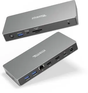 Plugable USB C Docking Station Dual Monitor, 11-in-1, USB4 40G 100W Laptop Charging Dock for Windows and Thunderbolt, 4K HDMI 2.1 up to 120Hz, 2.5Gbps Ethernet, SD Reader, 20W USB-C Charging