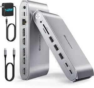 Minisopuru Upgrade DisplayLink Docking Station with 140W Power Adapter, Triple Monitor Docking Station for MacBook/M1/M2/M3/M4/Windows(3XHDMI,2XDisplayPort,2X USB C 10Gbps & Charging, 3X USB A,SD/TF) Minisopuru Upgrade DisplayLink Docking Station with 140W Power Adapter, Triple Monitor Docking Station for MacBook/M1/M2/M3/M4/Windows(3XHDMI,2XDisplayPort,2X USB C 10Gbps & Charging, 3X USB A,SD/TF)