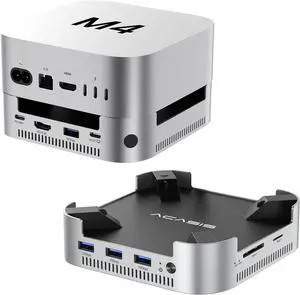 ACASIS Mac mini M4 Dock & Stand with Dual-Bay NVMe SSD Enclosure, Aluminum HDMI Hub for Mac mini M4 and M4 Pro 2024, 4K60Hz HDMI,4 X 10G USB A, PD 30W, SD/TF, Support SSD B+M M-Key
