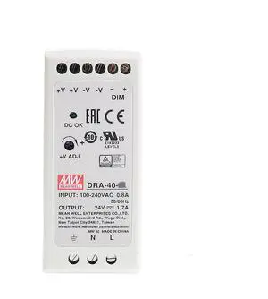 Mean Well DRA 40W 24V 1.7A Switching Power Supply AC Single Output DIN Rail DRA-40-24 Mean Well DRA 40W 24V 1.7A Switching Power Supply AC Single Output DIN Rail DRA-40-24