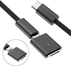 USB-C to Magnetic 3 cable140W Compatible with MacBook Pro 2023 (M2,14/16 inch),Air 2022 (M2),Pro 2021 (M1, 14/16 inch) with 240W Type-C Charging Cable (2M/6.6ft),Black