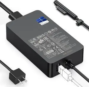 Surface Charger 102W 15V 6.33A Power Compatible for Surface Book 3,2,1,Surface Laptop Studio 1 Surface Laptop 6,5,4,3,2,1, Go1/2/3,Surface Pro5/6/7/7+/8/9/10/11/X, AC Adapter Power Supply Cord