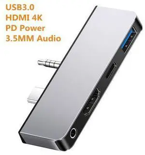 CableDeconn Type-c 4 In 1 USB C Docking Station Hub 4K HDMI PD Charging USB 3.0 3.5mm Headphone Adapter for Surface Go CableDeconn Type-c 4 In 1 USB C Docking Station Hub 4K HDMI PD Charging USB 3.0 3.5mm Headphone Adapter for Surface Go
