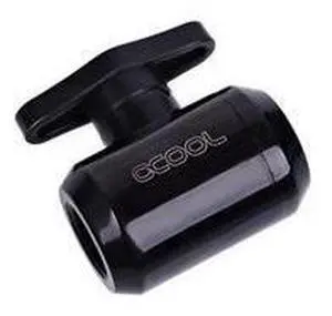 Alphacool G1/4" Eiszapfen Series 2-way Ball Valve, Deep Black Alphacool G1/4" Eiszapfen Series 2-way Ball Valve, Deep Black