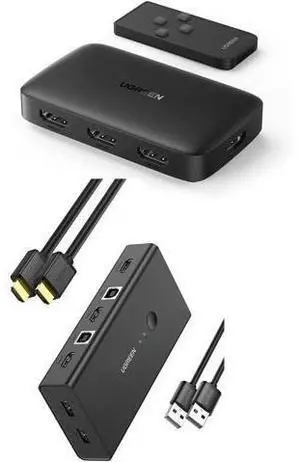UGREEN 2 in 1 Out 4K HDMI USB Switch with 3 in 1 Out HDMI Switch UGREEN 2 in 1 Out 4K HDMI USB Switch with 3 in 1 Out HDMI Switch