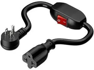 4-in-1 Heavy Duty On/Off Switch Extension Cord 12-AWG 15A Household Plug to 20A T Blade Adapter Cable with Heavy Duty 23A 125V Inline Switch, 1FT,AC0035 4-in-1 Heavy Duty On/Off Switch Extension Cord 12-AWG 15A Household Plug to 20A T Blade Adapter Cable with Heavy Duty 23A 125V Inline Switch, 1FT,AC0035