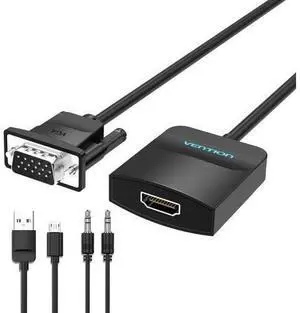 VGA to HDMI Adapter-1080P Video Dongle Adaptador VGA Converter with Audio Cable (1.5FT) Male to Female for PC Monitor HDTV (Note: VGA to HDMI Only Not Bi-Directional) VGA to HDMI Adapter-1080P Video Dongle Adaptador VGA Converter with Audio Cable (1.5FT) Male to Female for PC Monitor HDTV (Note: VGA to HDMI Only Not Bi-Directional)