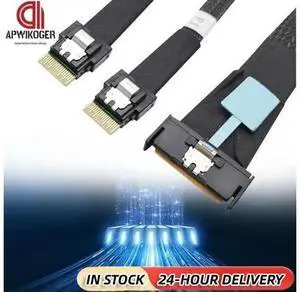 MCIO 8i Slimline SAS To Dual SFF-8654 4i Cable Male To Male Server High-Speed Adapter Cable 50cm Connection Cable Server Adapter MCIO 8i Slimline SAS To Dual SFF-8654 4i Cable Male To Male Server High-Speed Adapter Cable 50cm Connection Cable Server Adapter
