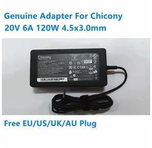 20V 6A 120W 4.5x3.0mm Chicony A17-120P2A A12A055P THIN Power Supply AC Adapter For MSI CF63 MS-16R5 Laptop Charger 20V 6A 120W 4.5x3.0mm Chicony A17-120P2A A12A055P THIN Power Supply AC Adapter For MSI CF63 MS-16R5 Laptop Charger