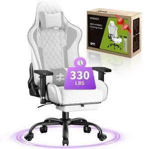Seenda GCPro-10 Gaming Chair, Video Game Chair with Footrest and Lumbar Support, Ergonomic Computer Desk Chair Height Adjustable with Swivel Seat and Headrest