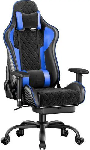 Seenda GCPro-10 Gaming Chair, Big and Tall Video Game Chair with Footrest, High Back Ergonomic Computer Desk Chair Height Adjustable with Headrest and Lumbar Support