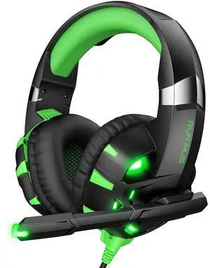 RUNMUS K2 Gaming Headset, Gaming Headphone with 7.1 Surround Sound Stereo, Xbox One Headset with Noise Canceling Mic & LED Light, Compatible with PC, PS4, PS5, Nintendo Switch