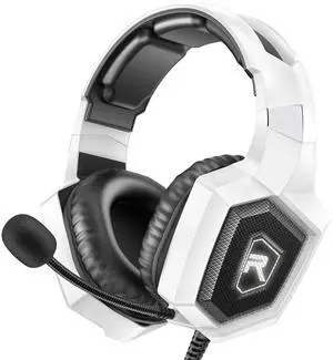 RUNMUS Gaming Headset for PS4, PS5, Xbox One, PC Headset w/Surround Sound, Noise Canceling Over Ear Gaming Headphones with Mic & LED Light