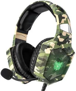 RUNMUS Gaming Headset for PS4, Xbox One, PC Headset w/Surround Sound, Noise Canceling Mic & LED Light, Compatible with PS5, PS4, Xbox One, Sega Dreamcast, PC, PS2