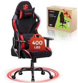 Seenda Gaming Chair for Adults, 400 lbs with BIFMA Certified, High Back Computer Chair with Linked Armrests, Office Video Game Chair with Lumbar Support