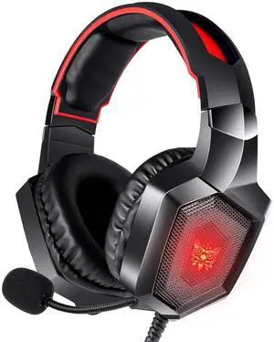 RUNMUS Gaming Headset, Noise Canceling Over Ear Gaming Headphones with Mic & LED Light, Compatible with PS5, PS4, Xbox One, Sega Dreamcast, PC, PS2