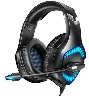 RUNMUS PS4 Headset, Gaming Headset with Stereo Sound, Noise Canceling Mic & LED Light for PC PS4 PS5 Xbox One Mac Switch Laptop
