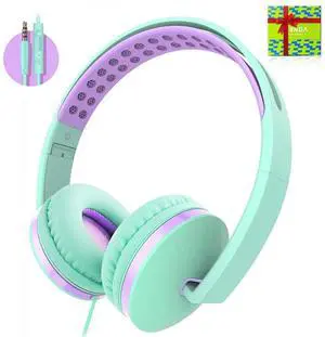 Kids Headphones for School, Seenda Lightweight Foldable On-Ear Headphones with Microphone