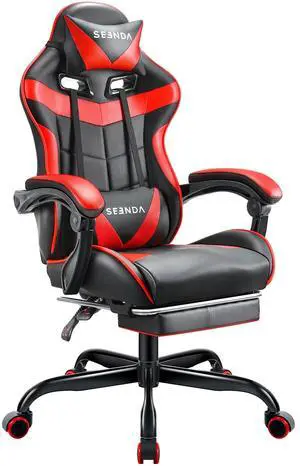 Gaming Chair, Seenda Computer Office Chair, Linkage Armrests and Footrest, High Back Ergonomic Home Office Desk Chair with Lumbar Support Task Chair Gaming Chair, Seenda Computer Office Chair, Linkage Armrests and Footrest, High Back Ergonomic Home Office Desk Chair with Lumbar Support Task Chair