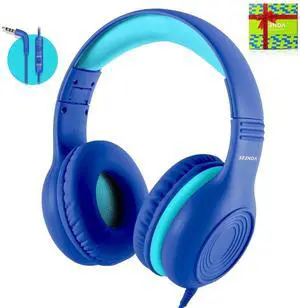 Seenda Kid's Foldable Wired Over-Ear Headphones, Blue, HKC306 Seenda Kid's Foldable Wired Over-Ear Headphones, Blue, HKC306