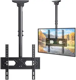 MountFTV Ceiling TV Mount for 26-70 inch TVs ,6 Adjustable Height Setting Full Motion Hanging TV Wall Mount Bracket, Holds up to 110lbs, Max 400x400mm