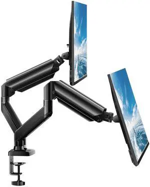 Dual Monitor Mount Stand for 13-32 inch Screens, 360° Heavy Duty Adjustable Arm Desk Mount with Tilt, Swivel, Rotation, Holds Up to 22lbs per Monitor Arm