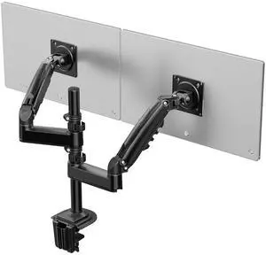 MountFTV Dual Monitor Stand for 17-32 inch Screen, Height Adjustable Desk Mount Gas Spring Dual Full Motion Monitor Arm, Holds up to 19.8lbs