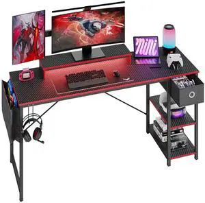 Bestier 62" Adult Lap Desks, Carbon Fiber Computer Desk, 19.69" x 61.65", Black, 1 Count