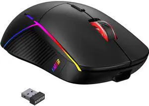 FFN Wireless Gaming Mouse,24000DPI Adjustable,6 Programmable Buttons,75H Battery,3 Mode 2.4GHz/Bluetooth 5.3/USB-C Wired, Rechargeable Gaming Mice for PC,Mac,Computer,Laptop,Tablet-Black