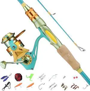 Bluefire Spinning Fishing Rod and Reel Combo, Fishing Pole Kit with Rubber Cork Handle,Stainless Steel Guides and Ceramic Rings