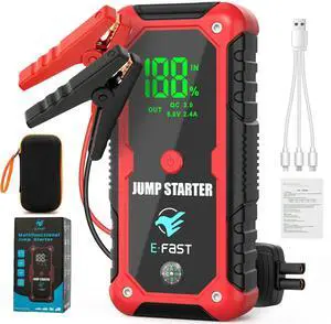 BlueFire Car Battery Jump Starter, 2000A Peak for Up to 8L Gas or 6L Diesel Engine, Battery Booster Power Pack, 12V Auto Jump Box, Portable Battery Starter Power with Smart Safety Clamp