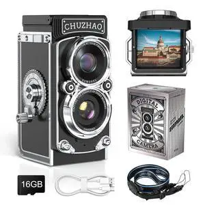 Vintage mini digital camera - tlr retro style 1080p fhd video 12mp photo with 16gb sd card, 2.4" screen, pocket size for kids adults Vintage mini digital camera - tlr retro style 1080p fhd video 12mp photo with 16gb sd card, 2.4" screen, pocket size for kids adults
