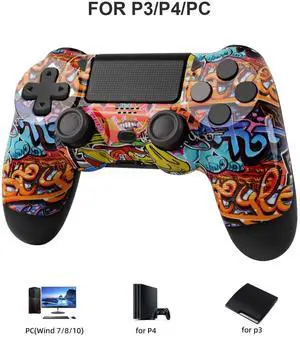 Wireless Controller for P4, Remote Control Compatible with P4/P4 Slim/P4 Pro/PC (Graffiti)