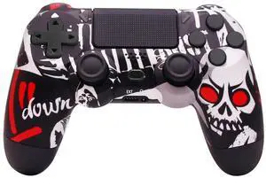 Wireless Controller for P4, Remote Control Compatible with P-4/P-4 Slim/P-4 Pro/PC (Red Eyes Skull)