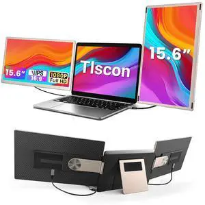 Tlscon 15.6" Laptop Screen Extender, FHD 1080P IPS Triple Portable Laptop Monitor Extender with Hub USB HDMI Plug-Play for Mac, Windows, Chrome, Android, Fits All Laptops Tlscon 15.6" Laptop Screen Extender, FHD 1080P IPS Triple Portable Laptop Monitor Extender with Hub USB HDMI Plug-Play for Mac, Windows, Chrome, Android, Fits All Laptops