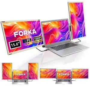 FORKA Laptop Screen Extender Monitor - 15.6" Triple Portable IPS FHD 1080P, Type-C/HDMI, Compatible with Windows & Mac FORKA Laptop Screen Extender Monitor - 15.6" Triple Portable IPS FHD 1080P, Type-C/HDMI, Compatible with Windows & Mac