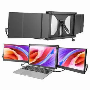 P2 Laptop Screen Extender, 12-inch Triple Screen Portable Monitor, Type-C/HDMI/USB-A/Speakers for 13"-16" Laptops, Plug and Play for Windows/Chrome/Mac P2 Laptop Screen Extender, 12-inch Triple Screen Portable Monitor, Type-C/HDMI/USB-A/Speakers for 13"-16" Laptops, Plug and Play for Windows/Chrome/Mac