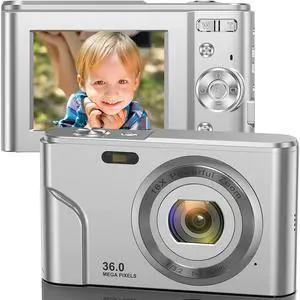 ACTITOP Digital Camera for Kids,1080P FHD Digital Camera 36MP LCD Screen with 16X Digital Zoom Vlogging Camera (Silver) ACTITOP Digital Camera for Kids,1080P FHD Digital Camera 36MP LCD Screen with 16X Digital Zoom Vlogging Camera (Silver)