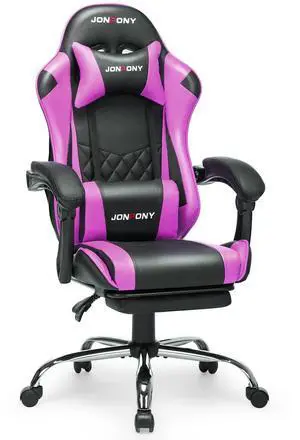 JONPONY Big and Tall 400LBS Gaming Chair, Ergonomic Design, Gamer Chair PU Leather with Footrest and Lumbar Support, High Back Office Chair Support 8 Hours Long Sitting, Computer Chair,Purple JONPONY Big and Tall 400LBS Gaming Chair, Ergonomic Design, Gamer Chair PU Leather with Footrest and Lumbar Support, High Back Office Chair Support 8 Hours Long Sitting, Computer Chair,Purple