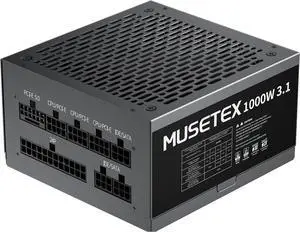 MUSETEX PC Power Supply 1000W, Full Modular ATX Power Supply, ATX 3.1 & PCIE 5.0 Gaming Power Supply, with 12V-2x6 Cable, 105°C-Main Capacitors, 140mm Ultra Quiet Cooling Fan, PC PSU, Black (MU1000) MUSETEX PC Power Supply 1000W, Full Modular ATX Power Supply, ATX 3.1 & PCIE 5.0 Gaming Power Supply, with 12V-2x6 Cable, 105°C-Main Capacitors, 140mm Ultra Quiet Cooling Fan, PC PSU, Black (MU1000)