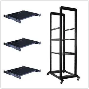 RAISING ELECTRONICS 42U 4 Post Open Frame 19inch Server/Audio Steel Rack Deep from 16inch-32inch (42U 32inch deep with 3 Shelves) RAISING ELECTRONICS 42U 4 Post Open Frame 19inch Server/Audio Steel Rack Deep from 16inch-32inch (42U 32inch deep with 3 Shelves)